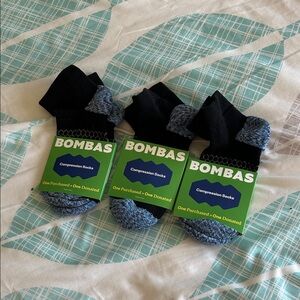 Bombas Black and Blue Compression Socks